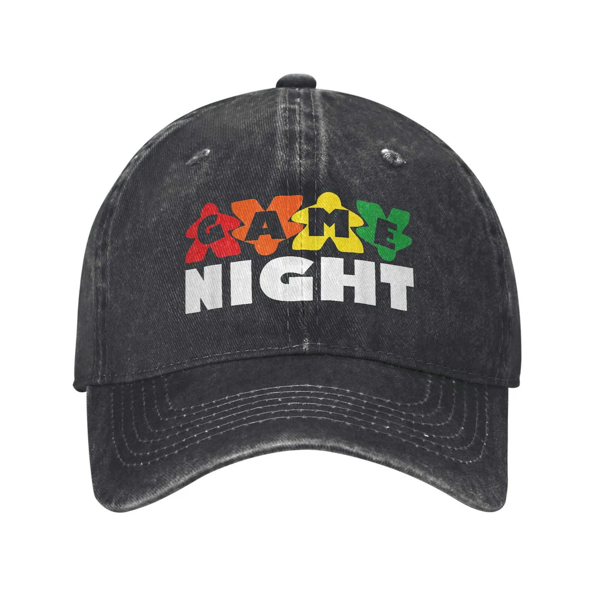 Game Night Meeples Board Game Men Women Baseball Caps Tabletop Gamers Distressed Washed Cap Workouts Adjustable Fit Snapback Hat