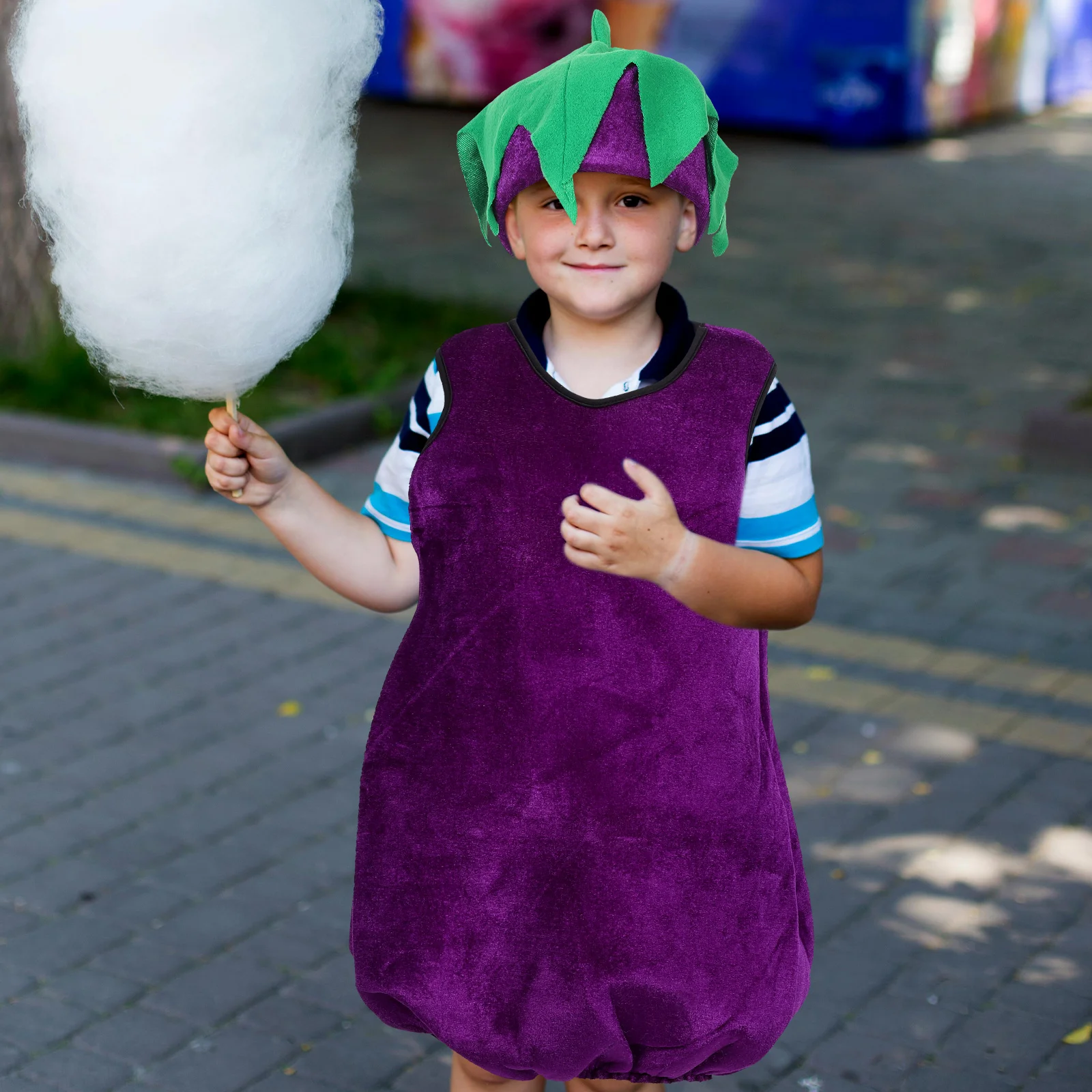 Children's Eggplant Clothing Clothes Vegetable Costume Purple Fabric Cosplay for Kids