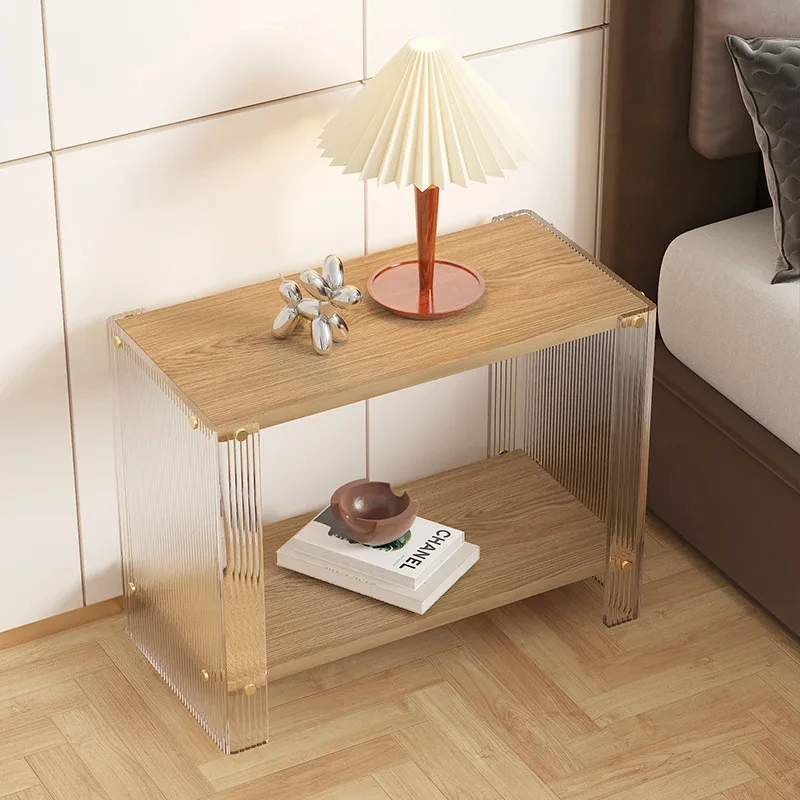 Luxury Created Bedside Table Drawer Storage Auxiliary Acrylic Bedside Table Multifunctional Small Nachttisch Modular Furniture