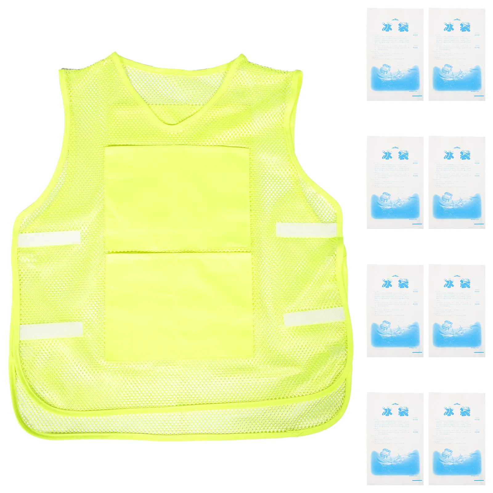 1 ensemble 1 ensemble gilet de refroidissement grande taille gilet de glace réutilisable pour le travail en plein air d'été gilet plus frais costume de congélateur pour hommes femmes