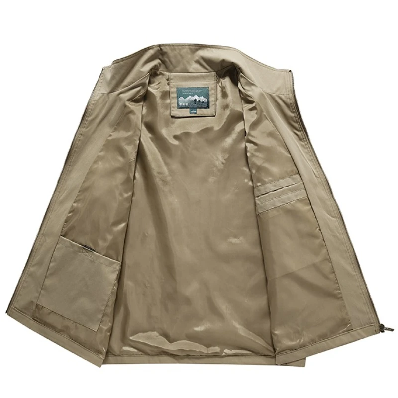 الرجال ملابس العمل سترة الخريف في الهواء الطلق الصيد سترات متعددة جيب النمط الصناعي ملابس العمل سترة فضفاضة وبسيطة عادية الاتجاه سترة #6