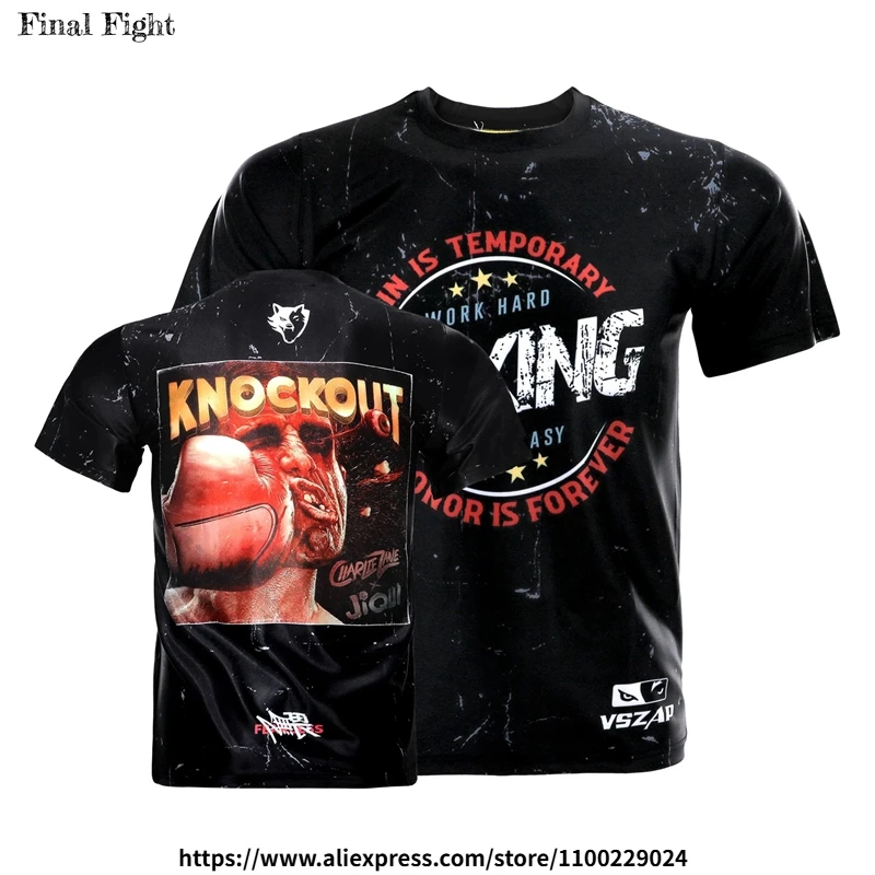

Thai Boxing Gym T-Shirt MMA Combat Sports Fighter Graphic Apparel Short Sleeve Cotton Muay Thai Grappling Kickboxing Tee Shirts