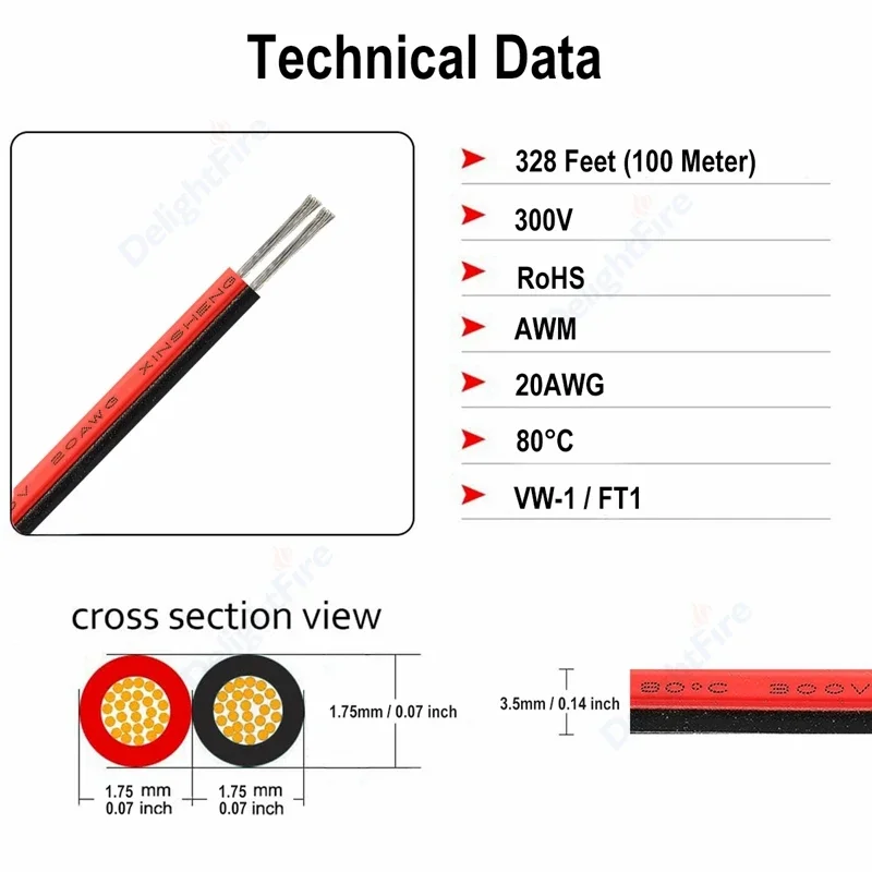 Cable de tira de LED de 2 pines, Cable eléctrico rojo y negro de 5V y 12V, Cables de extensión de conector JST de 2 núcleos para iluminación LED,