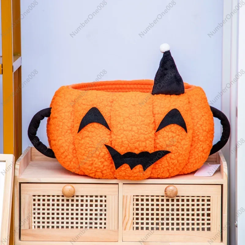 Creative Desktop Basket Halloween Cartoon Cotton Rope Woven Bucket Toy Sundries Storage Basket Storage Frame