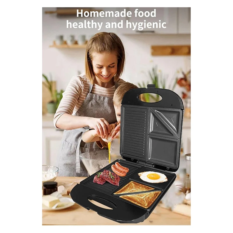 3-In-1 Breakfast Machine Multifunction Non-Stick Hotpot  Waffle Omelet Sandwich Maker EU Plug