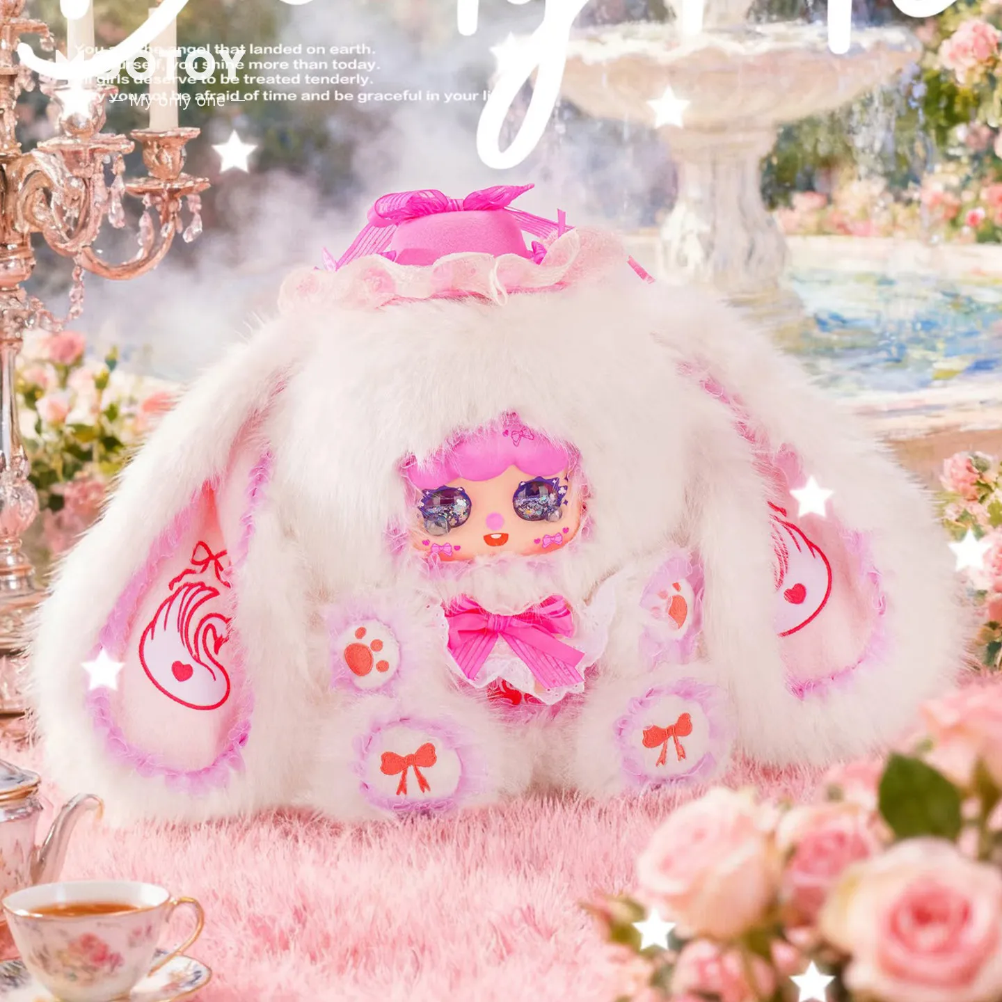 

MIGO Plush Blind Box 600 Large Size Rabbit Trendy Toy Rose Tea Party Collectible Desktop Decoration For Adult Collectors