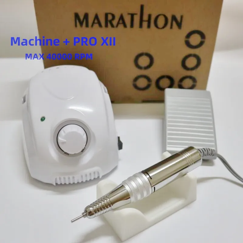 Marathon-Perceuse à ongles électrique Champion 3 PRO XII, poignée 35K, 40K, STlearG 210, micro moteur, rectifieuse, outils d'art des ongles, nouveau