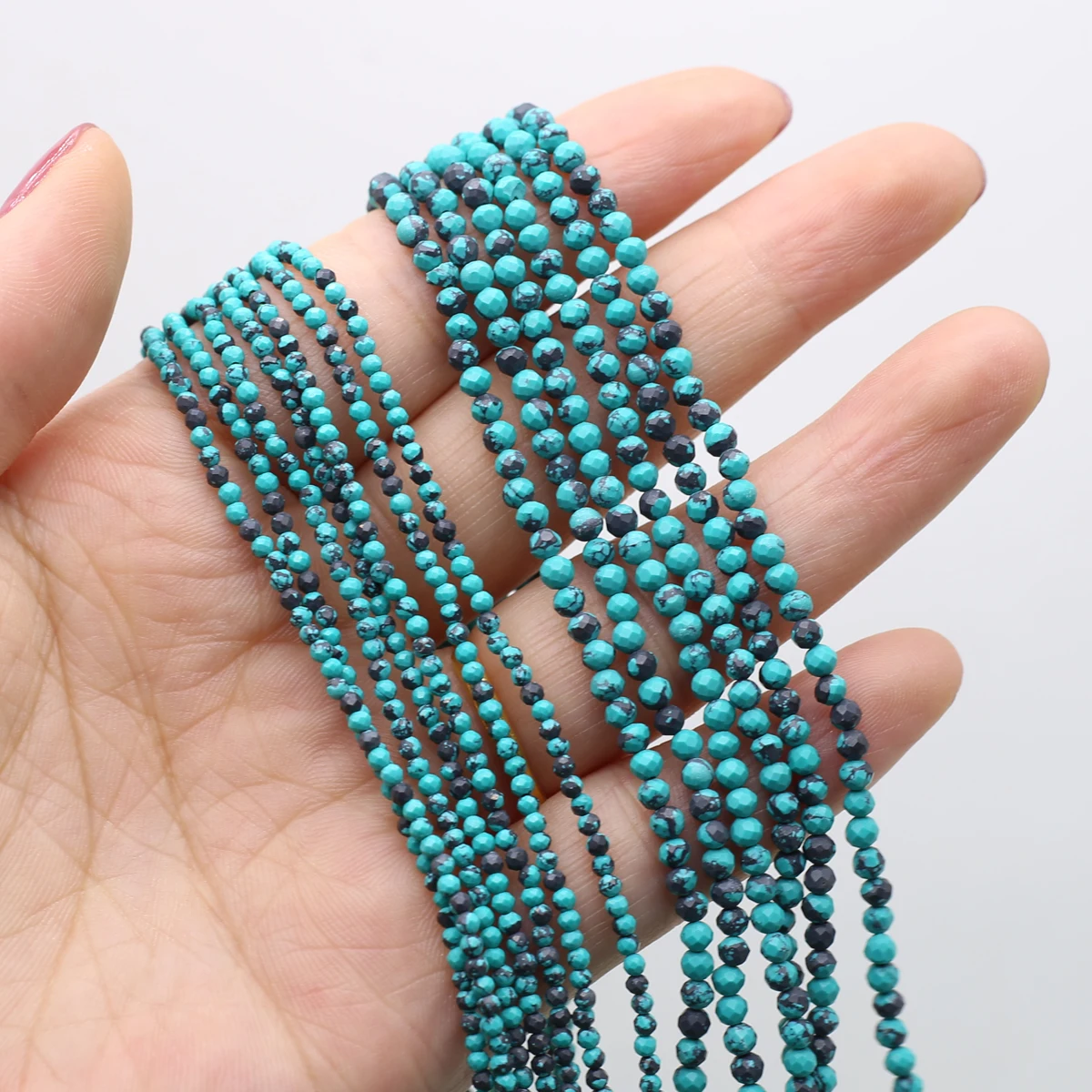 Natural Stone Beads Small Section Bead Turquoise 2 3 4mm Loose beads for Jewelry Making DIY Bracelet Necklace Length 38cm