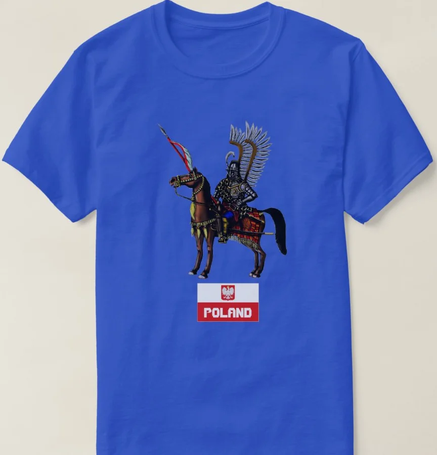 Creative Design Poland Flag Polish Winged Hussar Warrior T Shirt. Short Sleeve 100% Cotton Casual T-shirts Loose Top Size S-3XL