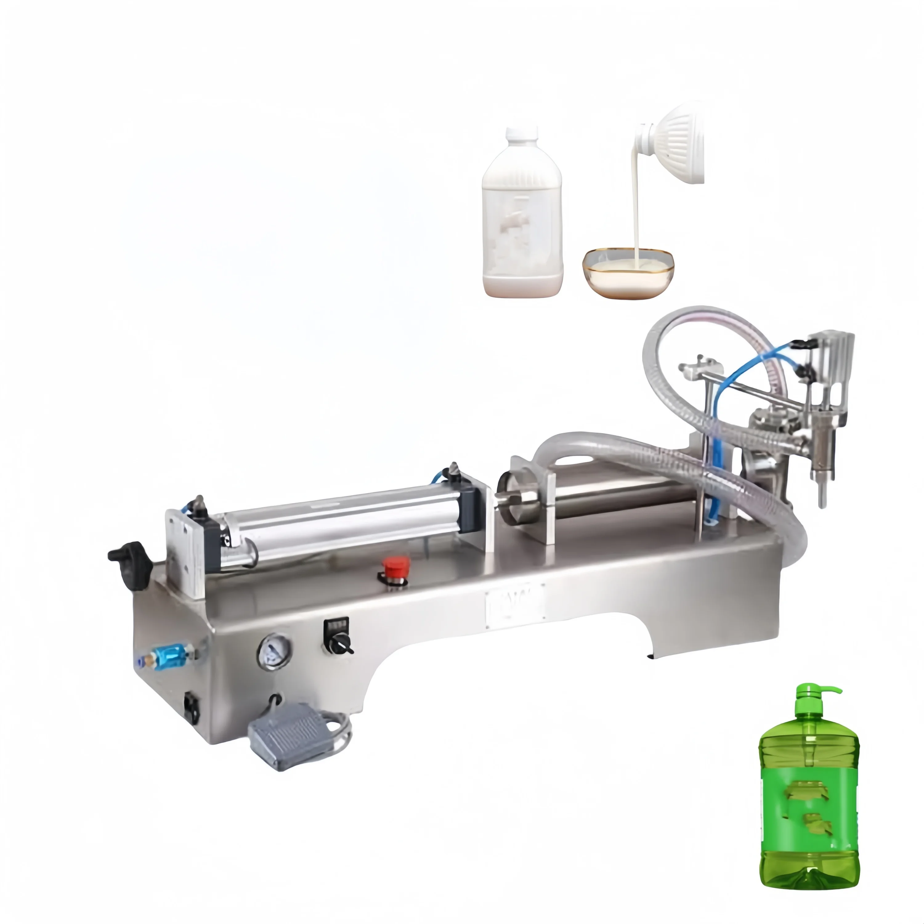 JHZ for Semi Automatic Filling Machine 1 Heads Liquid Soap Alcohol Hand Sanitizer Nail Gel Dispenser Beverage Bottle Filling Mac