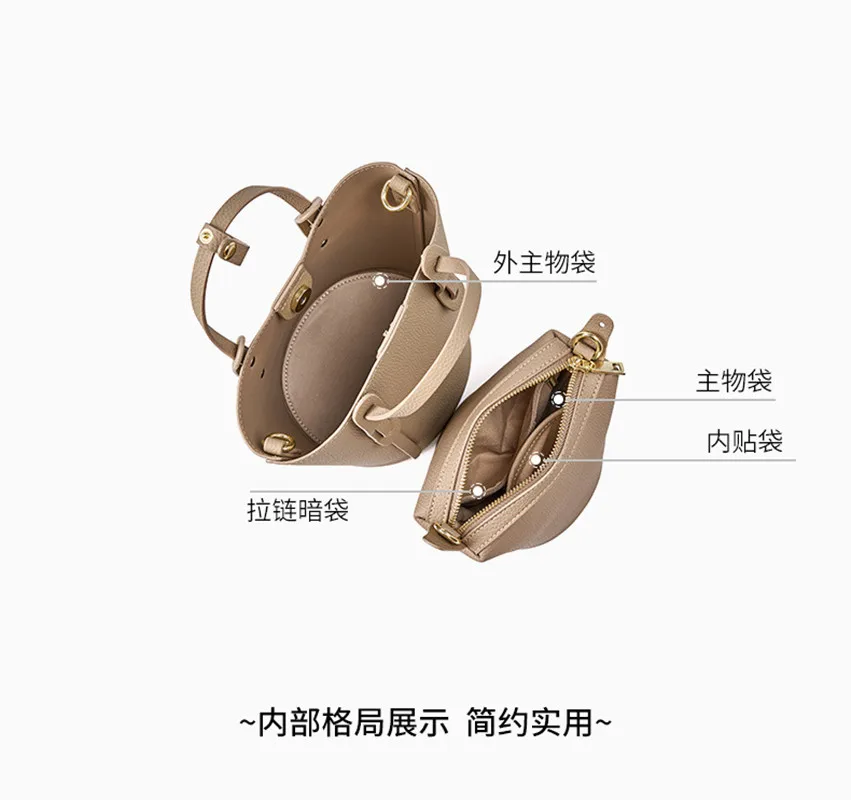 Mini Bucket Bags For Women Genuine Leather Luxury Tote Bag Handbag Ladies Cowhide Shoulder Crossbody Bags Purses And Handbags