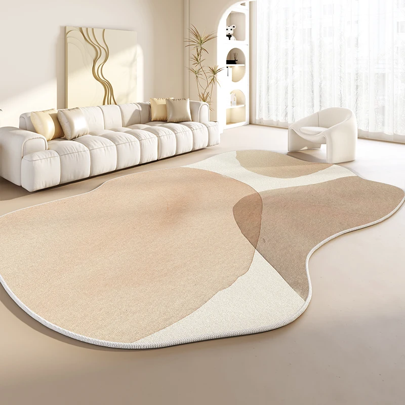 Tapis de luxe léger pour salon, forme irrégulière, décor de chambre à coucher, tapis en peluche moelleux, doux, lavable, grande surface, polymères épais