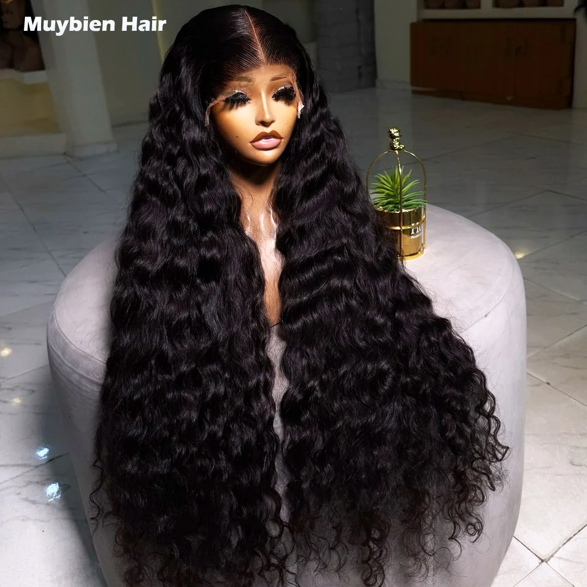 High Volume 450 Density Deep Wave Glueless Wigs Human Hair 13x6 13x4 HD Lace Front Drawstring Glueless Wig Ready to Wear Wigs