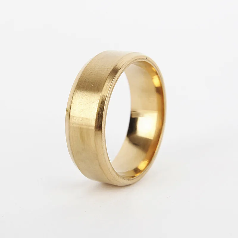 New Sale 8MM Width Stainless Steel Men's Rings Classic Matte Double Hypotenuse Ring Wedding Jewelry For Men And Woman Girl Gifts
