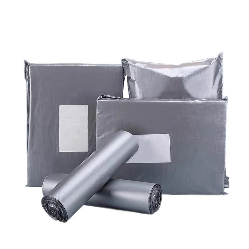 Opaque PE Plastic Express Envelope Storage, Mailing Bags, Self Adhesive Seal, Courier Bag, Silvery Color, 50Pcs