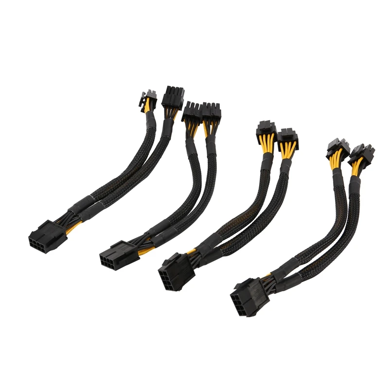 4 Pcs CPU 8 Pin Splitter ATX CPU 8 Pin Female To Dual 8(4+4) Pin Male EPS 12V For Motherboard Power Adapter Cable