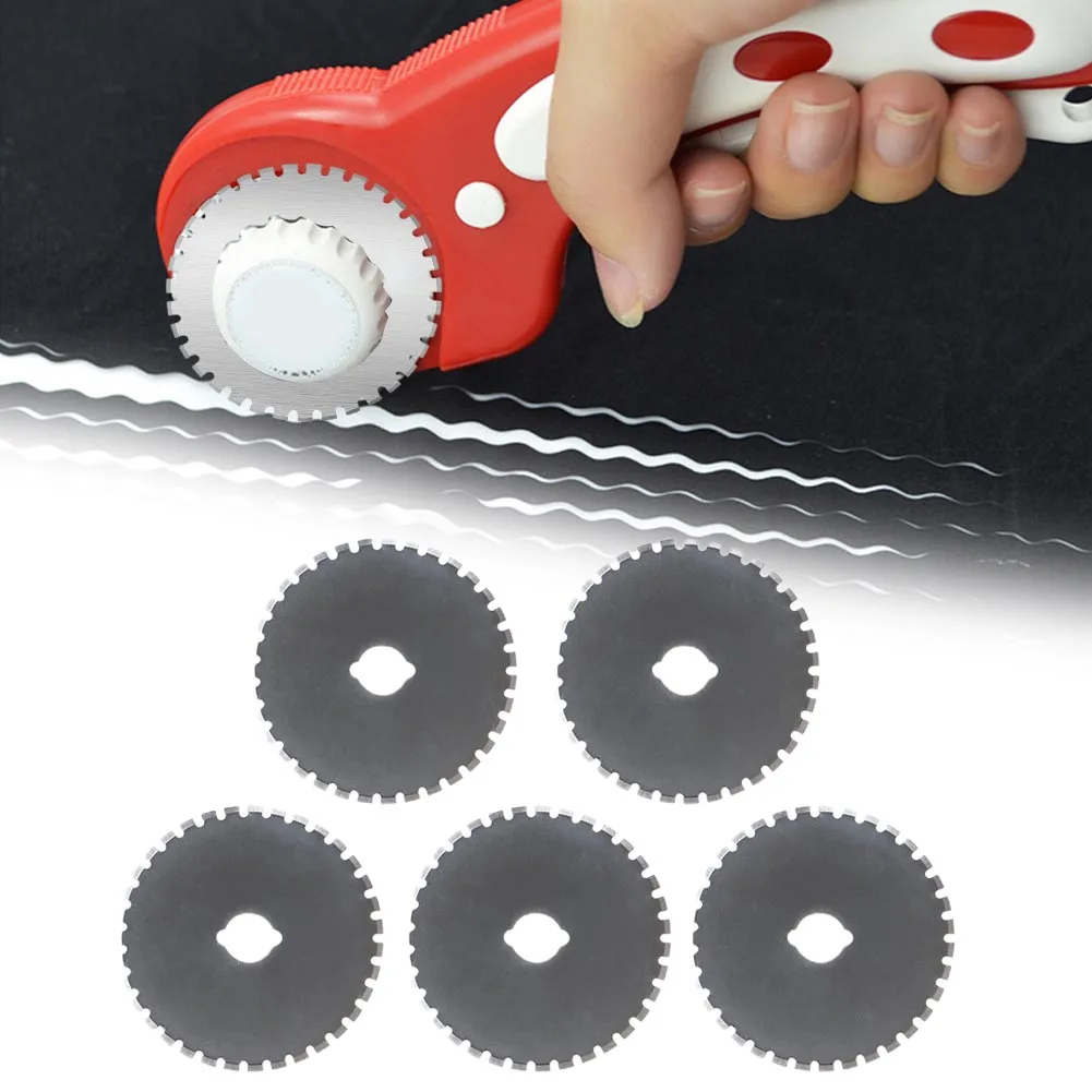 5 Pack 45mm Rotary Cutter Blades Fits Fiskar Olfa For Paper Crochet Edge Project Curring Scrolling Hand Tool