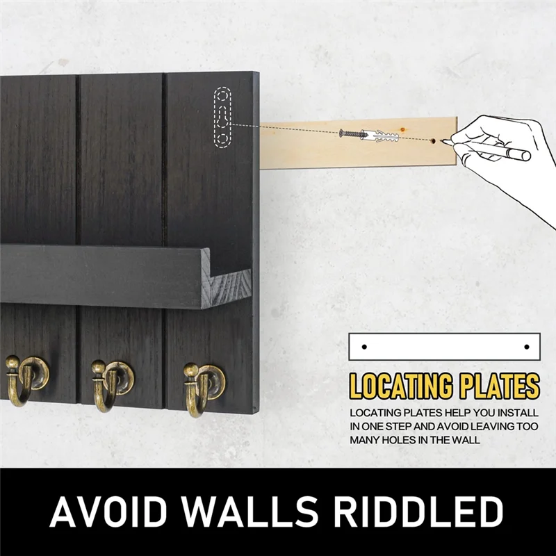 ABJY-Household Key Storage Hook Wall Mounted Key Holder Handbag Hat Storage Hanger Home Storage Hooks Racks White