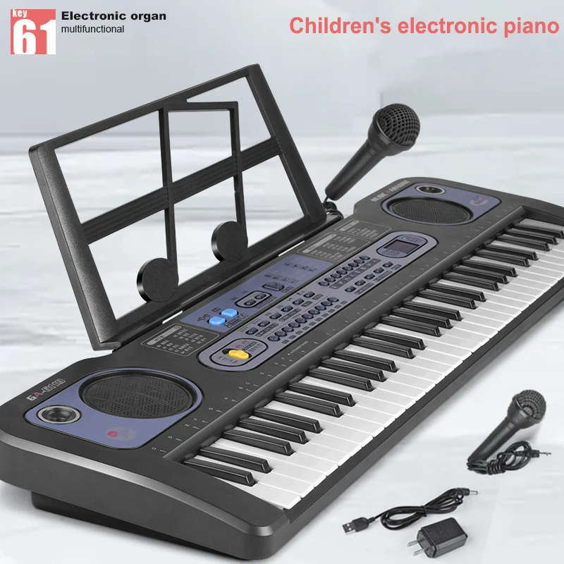 61-key Children's Electronic Piano Keyboard Children's Educational Toy Musical Instrument Electronic Keyboard with Microphone