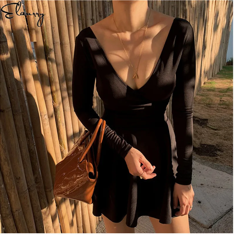 2022 Newest Sexy One piece Swimsuit Long Sleeves Swimwear Women Padded Swim Skirt  Bodysuit Female Beach Bathing Suit Summer