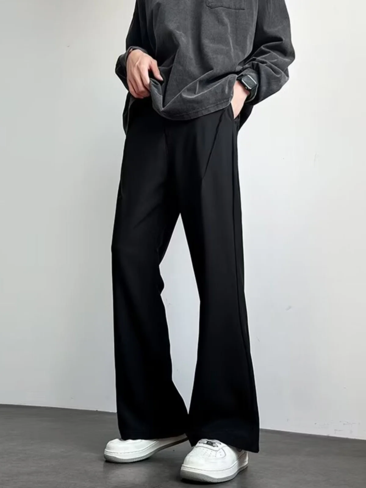 

Новые мужские классические брюки прямого кроя 2024 года: легкие, тонкие, летние, однотонные, свободного силуэта