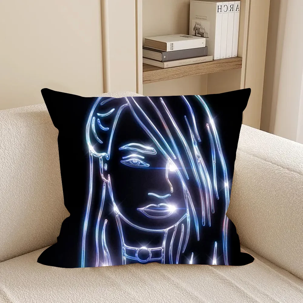 

Singer Kim Petras Don't Lie Single Pillow Case Square Double-Sided Printing Short Plush Sofa Cushion Cover Bedroom Bedside