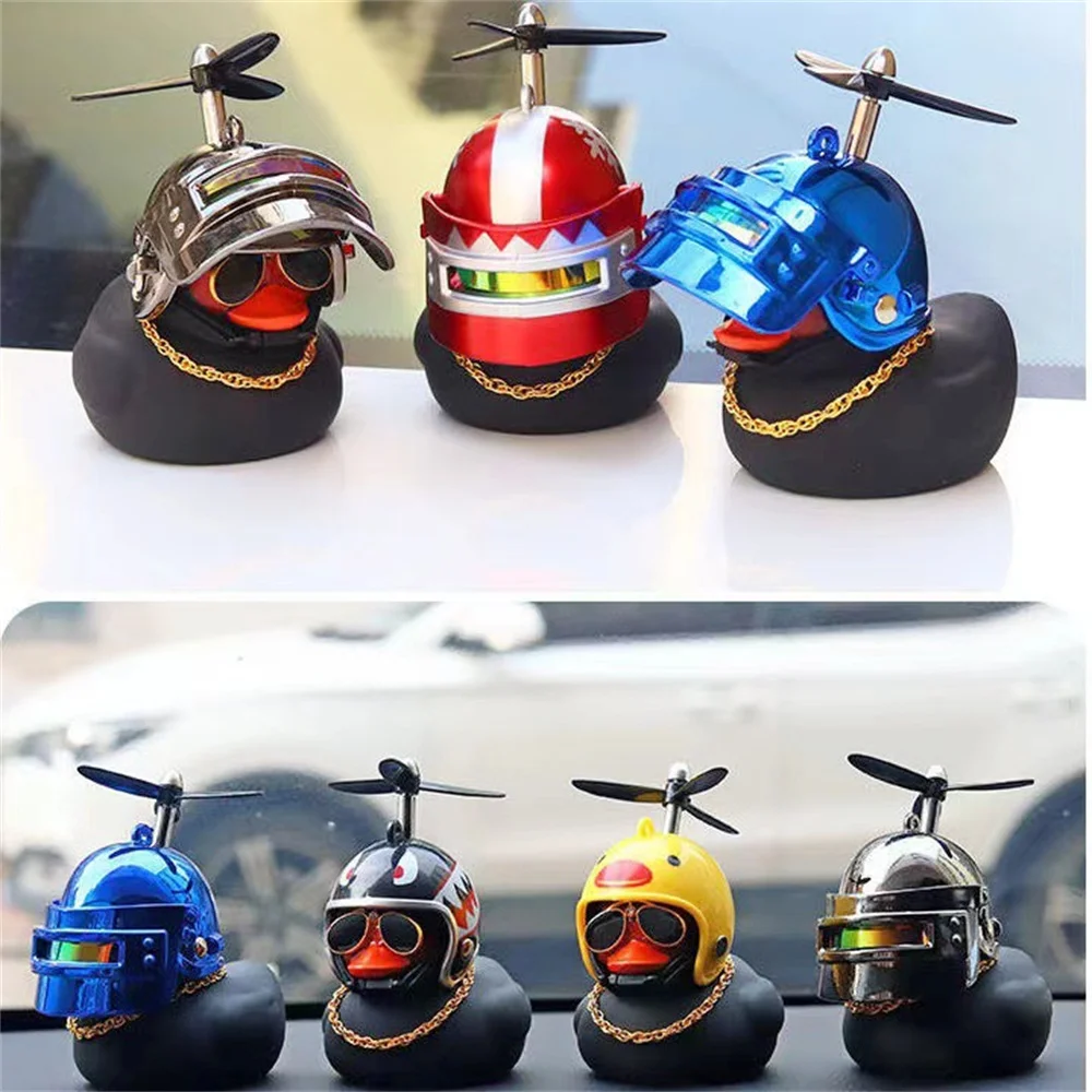 Bike Motor Accessories Black Duck with Level 3 Helmet for Bike Without Lights Auto Car Duck In The Car Car Interior Decoration