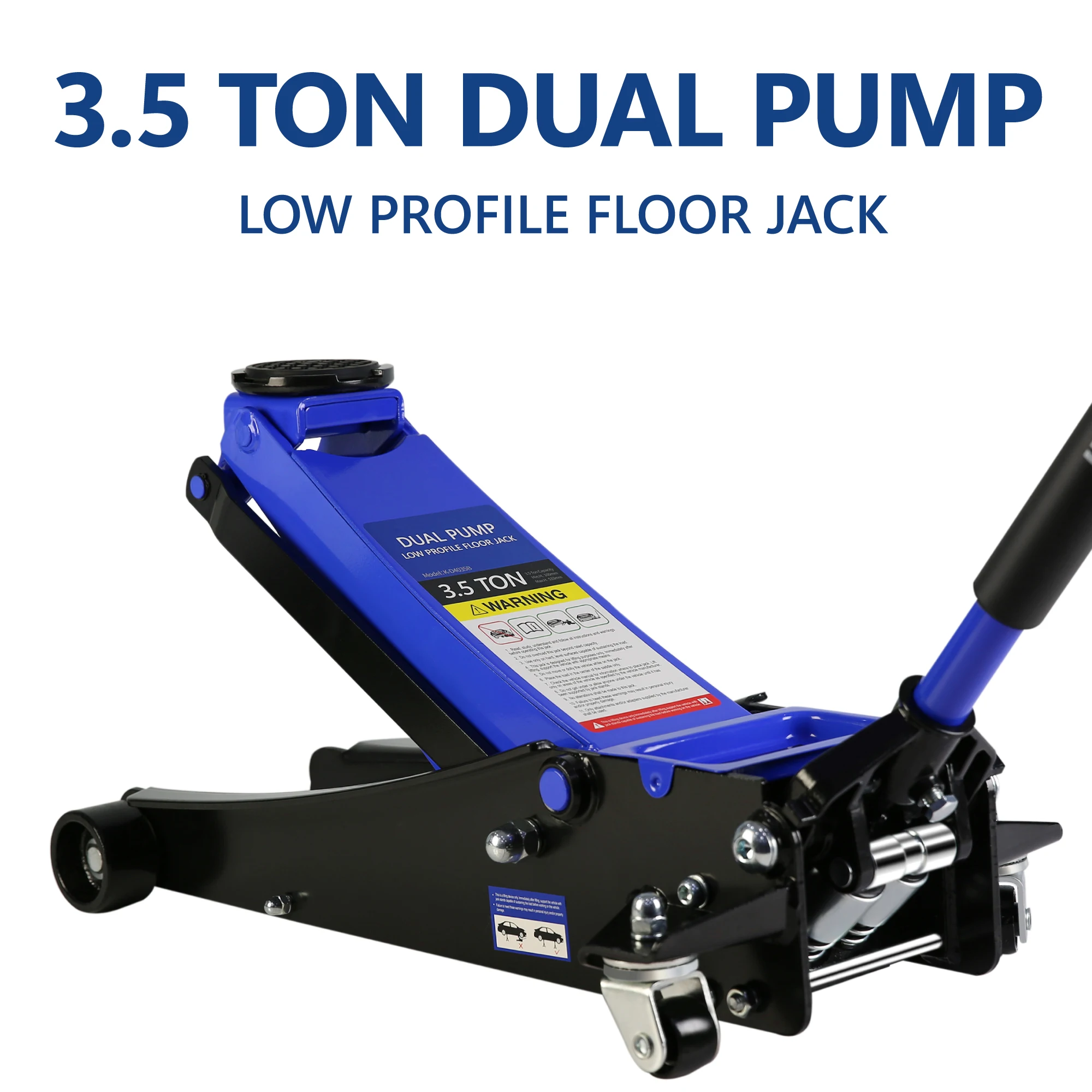 Floor Jack, 3.5 Ton Low Profile Floor Jack, Heavy-Duty Steel Racing Floor Jack with dual Piston Quick Lift Pump, Floor Jack Lift