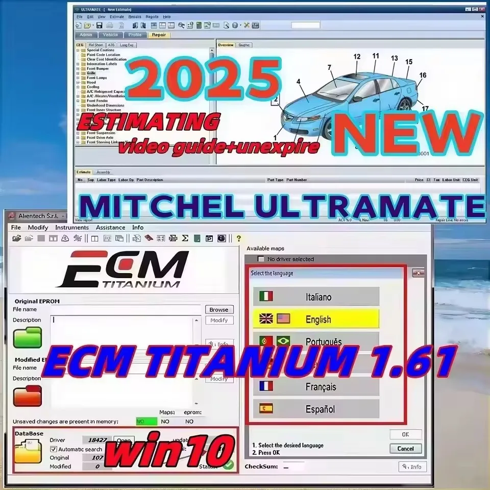 

2025 Mitchell Ultramate 7 Sistema de estimulación avanzado completo con parche de hierro ultra magnesio y ECM Titanio 1,61 + co