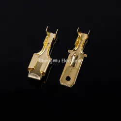 20Pcs/lot Gold-plated Copper 6.3mm Pitch Automotive Connector Male Female Crimp Terminal for Car Electric Wire Connectors