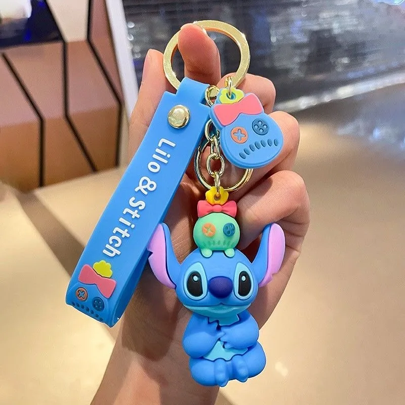 Disney Stitch Fun Personalized Creative Cartoon Doll Cute New Men's and Women's Carrying Bag Keychain Pendant Decorative Gift