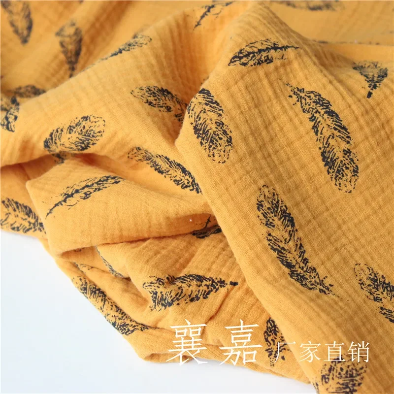 135 см X50 см Высококачественная мягкая тонкая двойная креповая хлопчатобумажная ткань с текстурой цветочного пера, рубашка, платье, нижнее белье, ткань для шитья