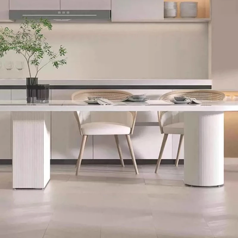 

Square cylindrical legs light luxury bracket wrought iron metal dining bar coffee frame modern rock slab