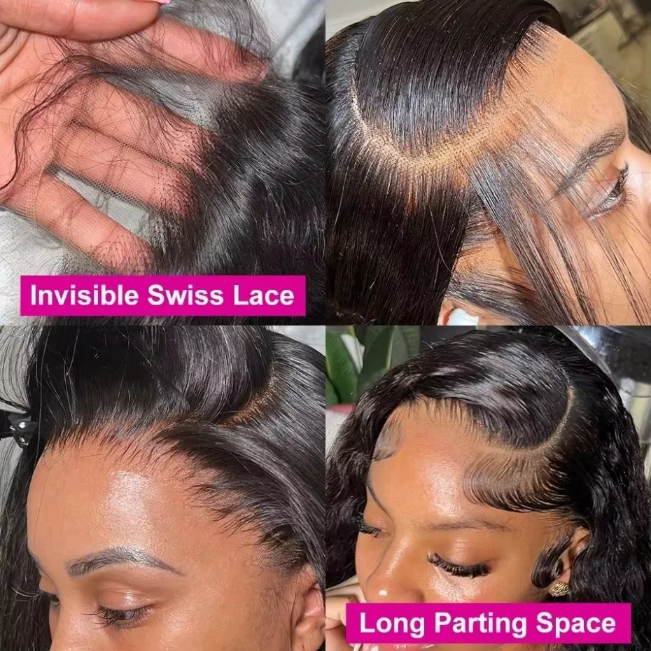 Lafino 200% Density 40 Inch 13x4 Lace Front Wigs Body Wave Lace Front Wig 13x6 Black Wig Human Hair Loose Body Wave Brazilian image 4