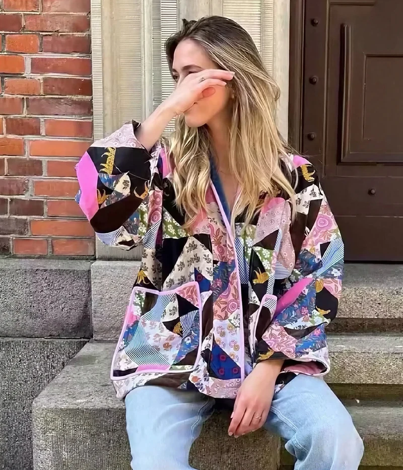 

Парки женские байкерские зимние фланелевые в стиле пэчворк с перегородками и подкладками на кнопках выше колена, расширенные стандартные модели с воротником-стойкой для поездок на работу