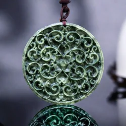 Natural Real Jade Flower Pendant Necklace Gift Accessories Gifts for Women Men Fashion Carved Jewelry Luxury Stone Chinese