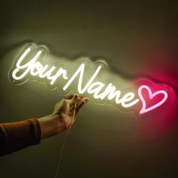 Nome personalizado sinal de néon personalizado led sinal de néon luz da noite aniversário casamento sinais quarto decoração parede led lâmpada de néon