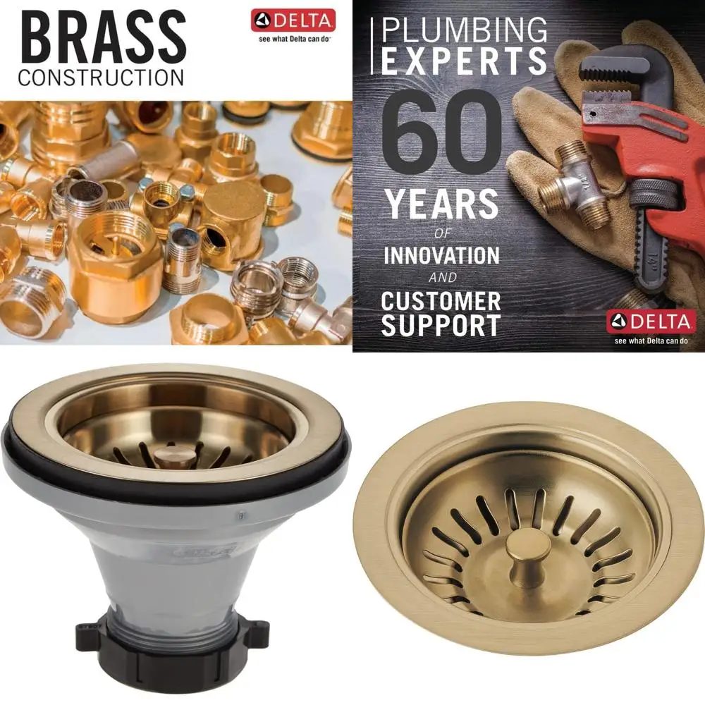 

Champagne Bronze Kitchen Sink Faucet with Strainer, Elegant and Functional