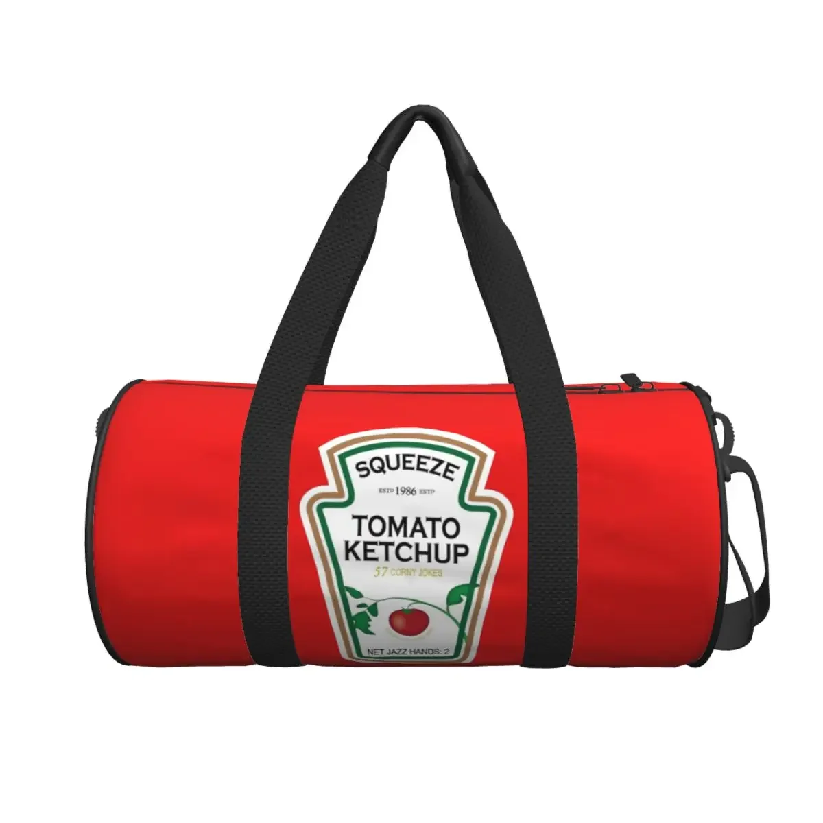 

Funny Ketchup Label Large Duffle Gym Bag Waterproof Duffle Travel Bags Handbags Fitness bag