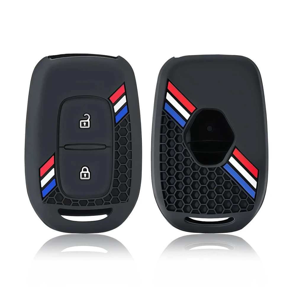 

Силиконовый чехол-держатель для 2-кнопочного брелока-ключа автомобиля Renault Kwid, Traffic, Symbol, Dacia Sandero, Logan, Duster 2016, 2017, 2018 годов