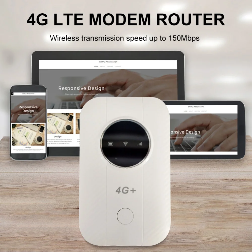 4G LTE Mobile WiFi Router 3650mAh 150Mbps Portable WiFi Hotspot MiFi Pocket Router with SIM Card Slot Wireless Router for Car