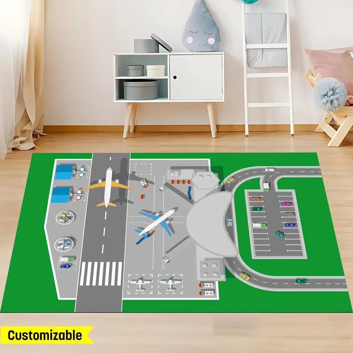 Airplane Airport Terminal Large Carpet Rug for Home Living Room Bedroom Doormat Decor Kid Play Area Rug Carpet Nonslip Floor Mat