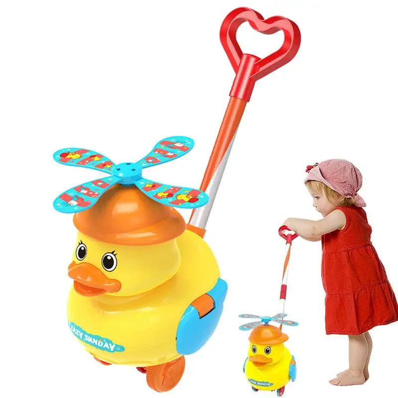 Toddler Push Toy Little Yellow Duck Push Walker For Toddler Quacking Sounds And Waddling Action Toddler Learning To Walk Toy