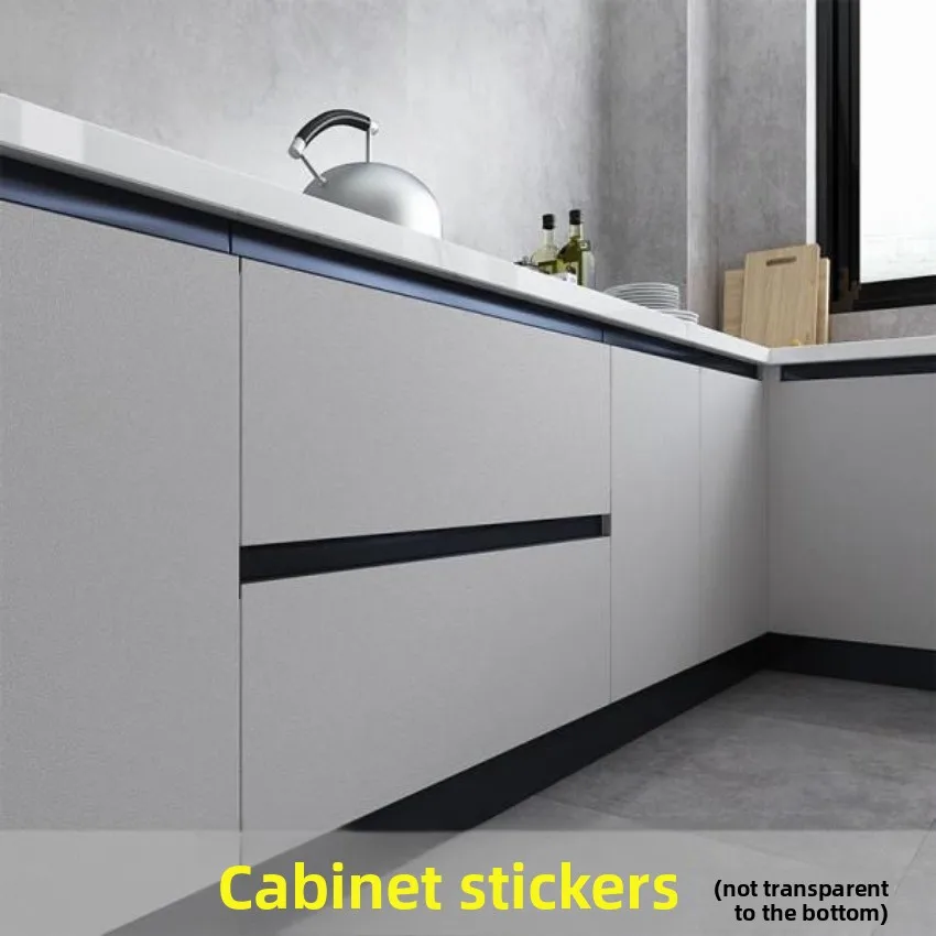 12 متر لفة رمادي ملصقات جدار موبليس سميكة النفط برهان مقاوم للماء PVC خزائن المطبخ الدولاب الباب ورق اتصال ذاتي اللصق #2