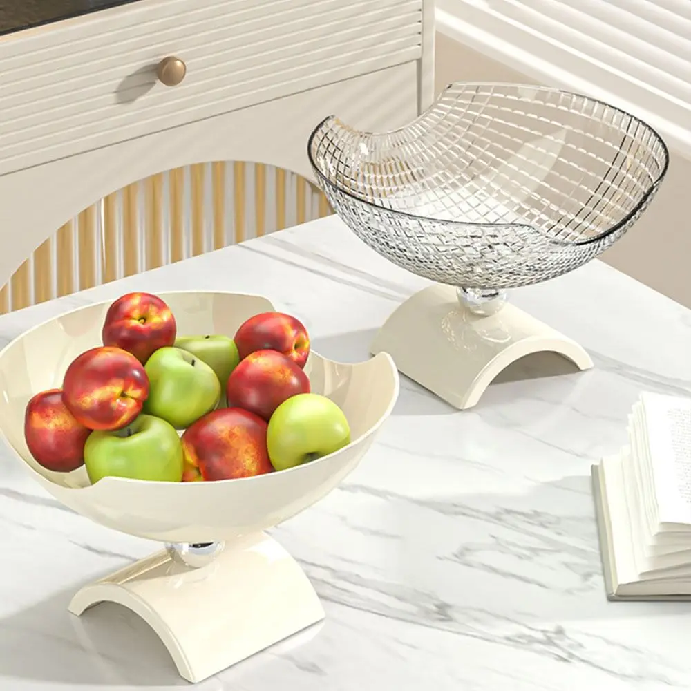 

Candy Color Household Fruit Plate Multi-function Drain Water Table High Foot Fruit Basket Large Capacity Cream Style Snack Plate