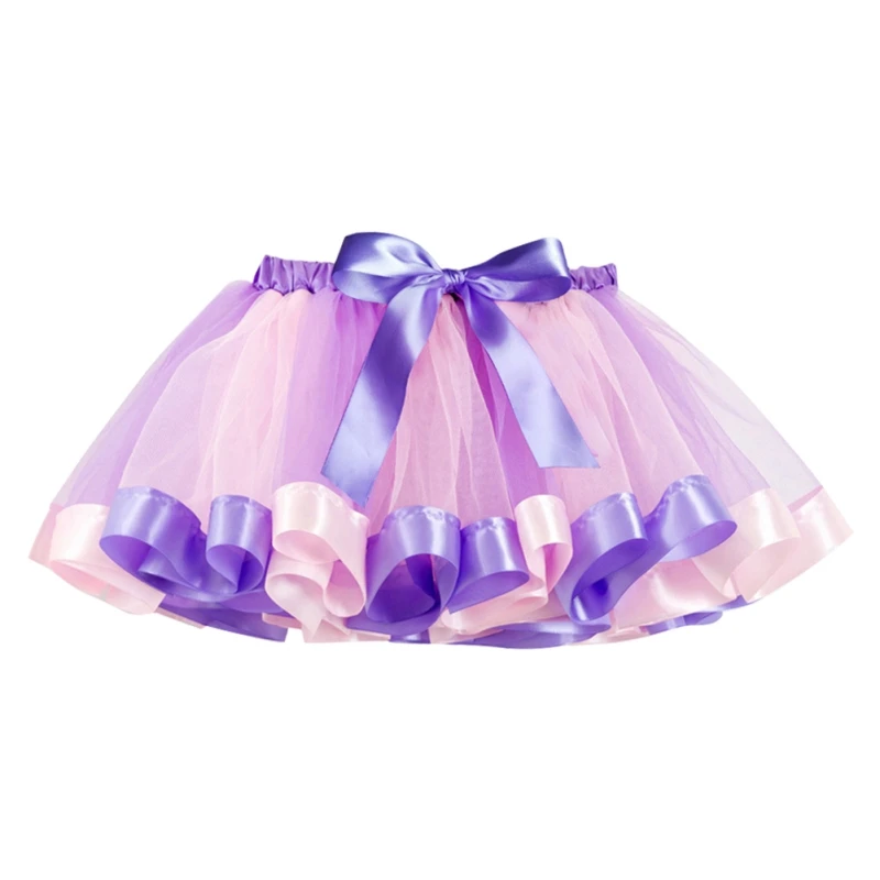 Bambini Mini gonne di Tulle Party Dance Tutu gonna neonata gonne principessa Bowknot Pettiskirt arcobaleno ragazze abbigliamento per bambini