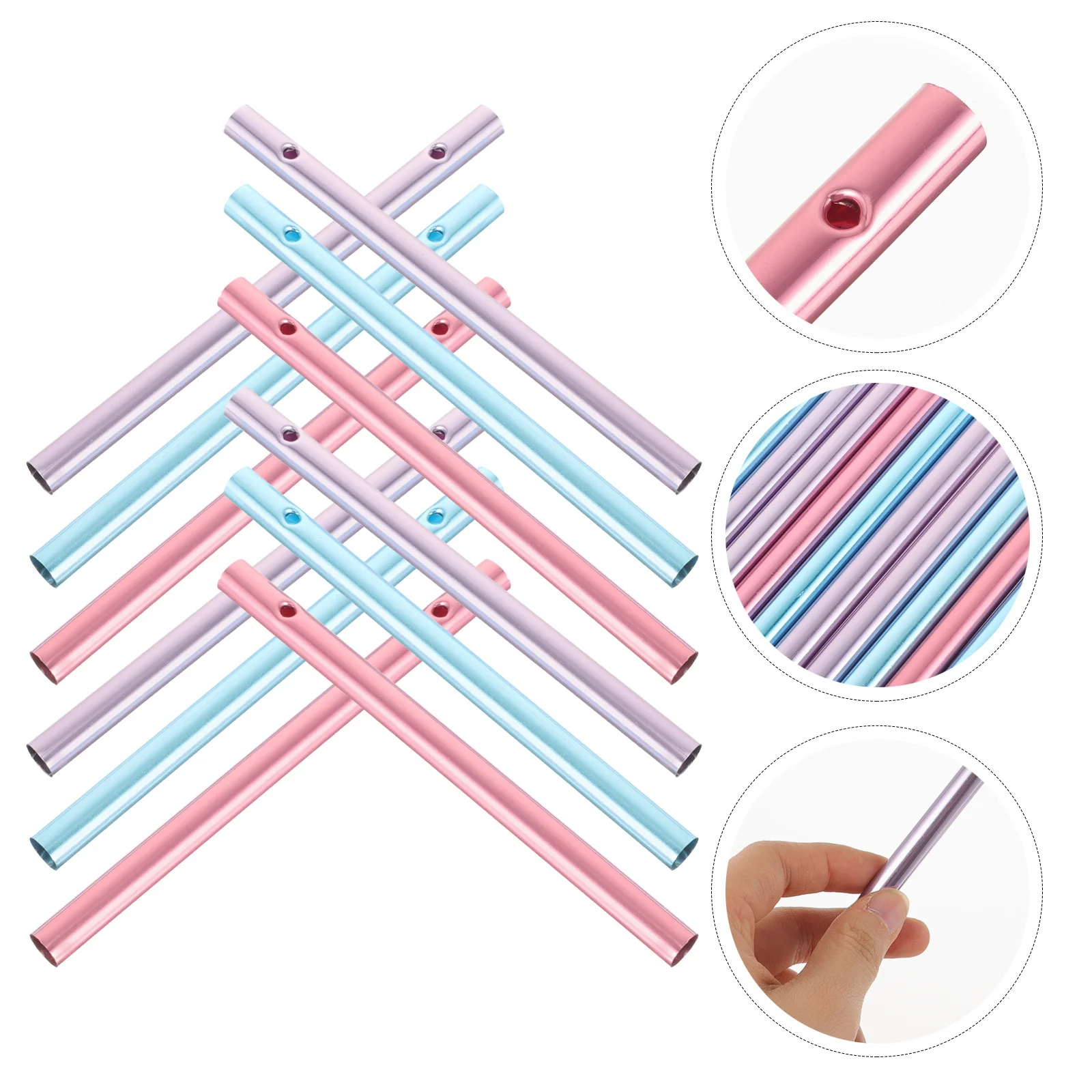 

12Pcs Wind Chime Tubes Metal DIY Crafts Parts Bright Rust-Resistant Tubes for Garden Yard Porch Relaxing Sound Accessories