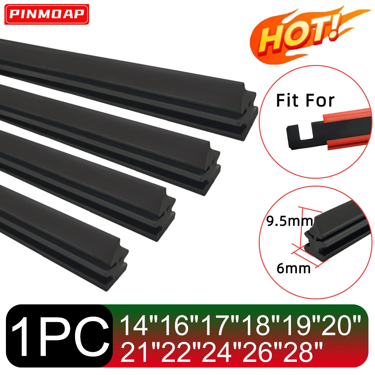 

PINMOAP 6 мм резиновая полоса для автомобильного стеклоочистителя 14 "16" 17 "18" 19 "20" 21 "22" 24 "26" 28" можно разрезать стеклоочиститель сменная полоса из натурального каучука