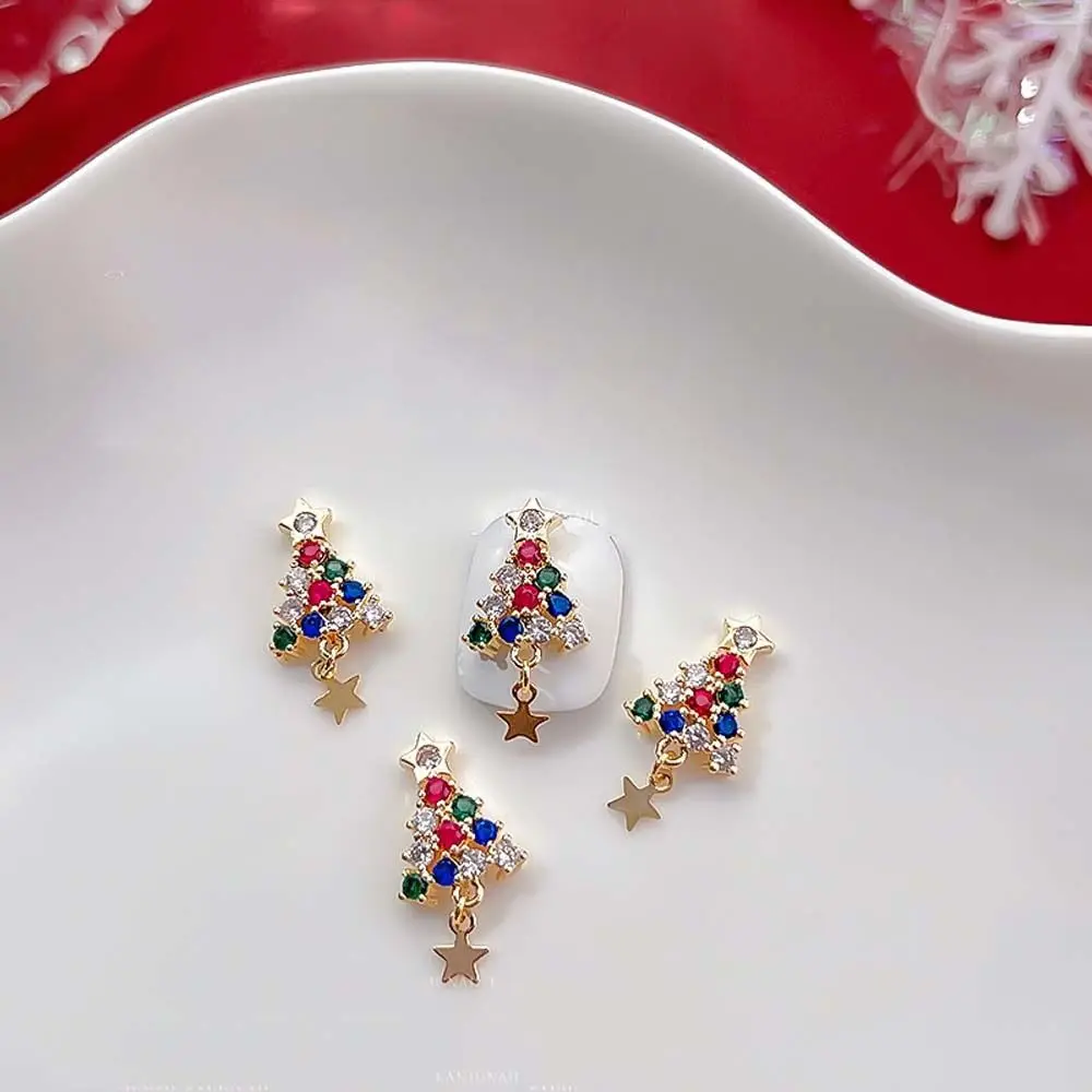 Zirkon Nagel Ornament Weihnachtsmann 3D Nagel Schmuck Schneeflocke Nagel Strass Weihnachten Nagel Bohrer Weihnachten Nagel Dekorationen