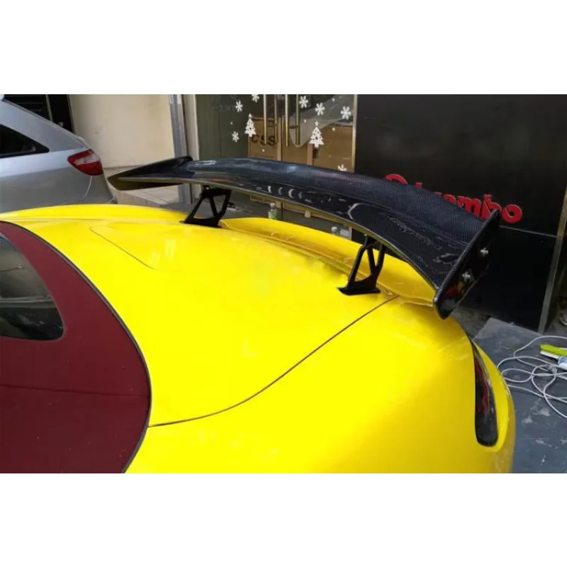 

Задний спойлер для гонок, крыло для Porsche Cayman Boxster 718 981 GT4, черное углеродное волокно